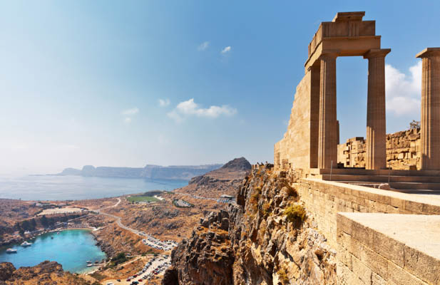 Lindos Acropolis in Rhodes, Greece