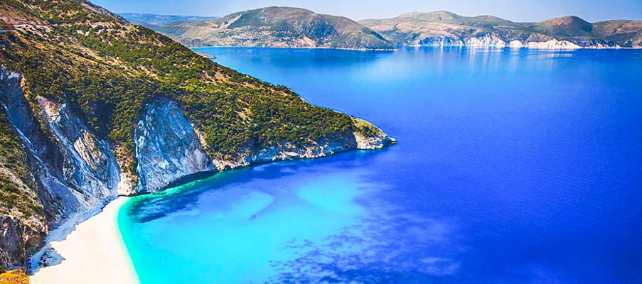 Myrtos Beach in Kefalonia, Greece