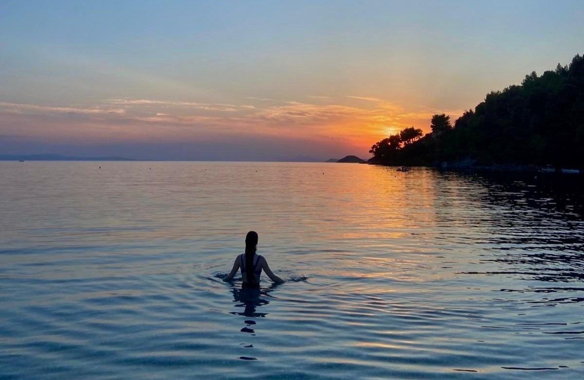 Sunset and sea around Skopelos