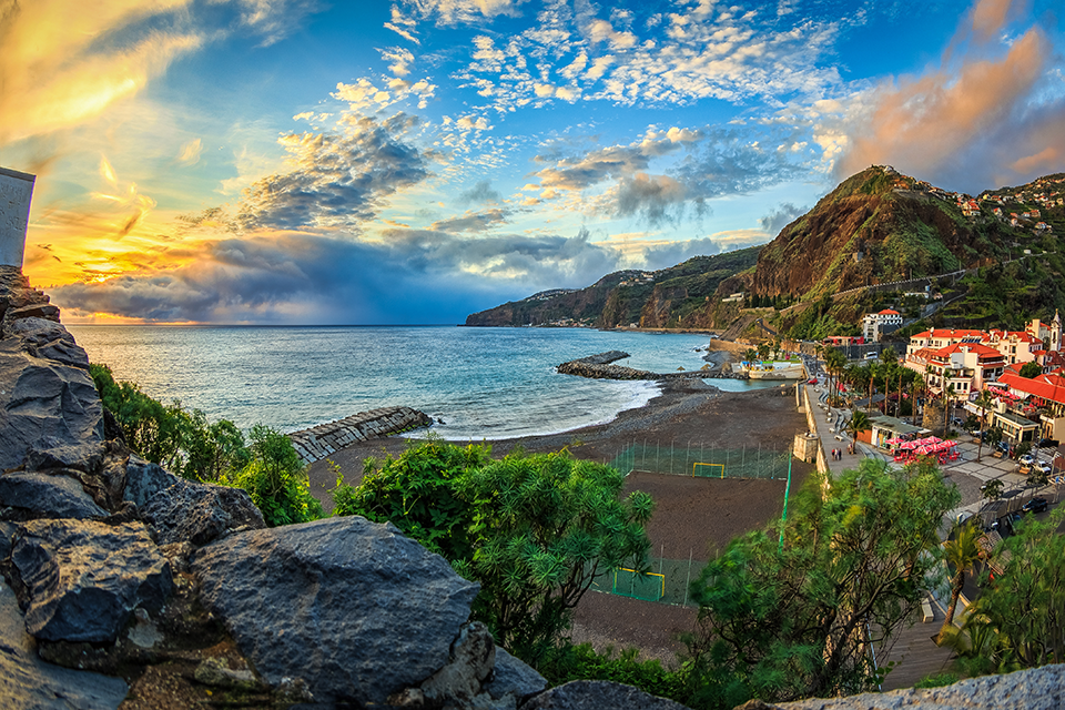 Black Sand Beaches in Madeira, Portugal