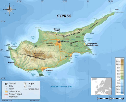 Map of Cyprus