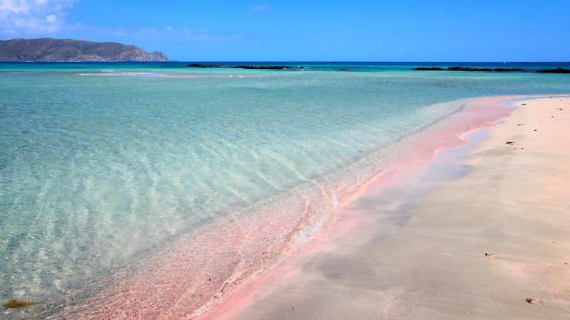 The pink Elafonisi Beach in Crete