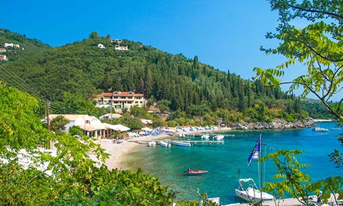 Agni Bay Beach in Corfu, Greece