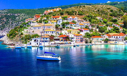 Boats in the water in Kefalonia, Greece