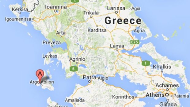 Map of Greece showing Kefalonia Island