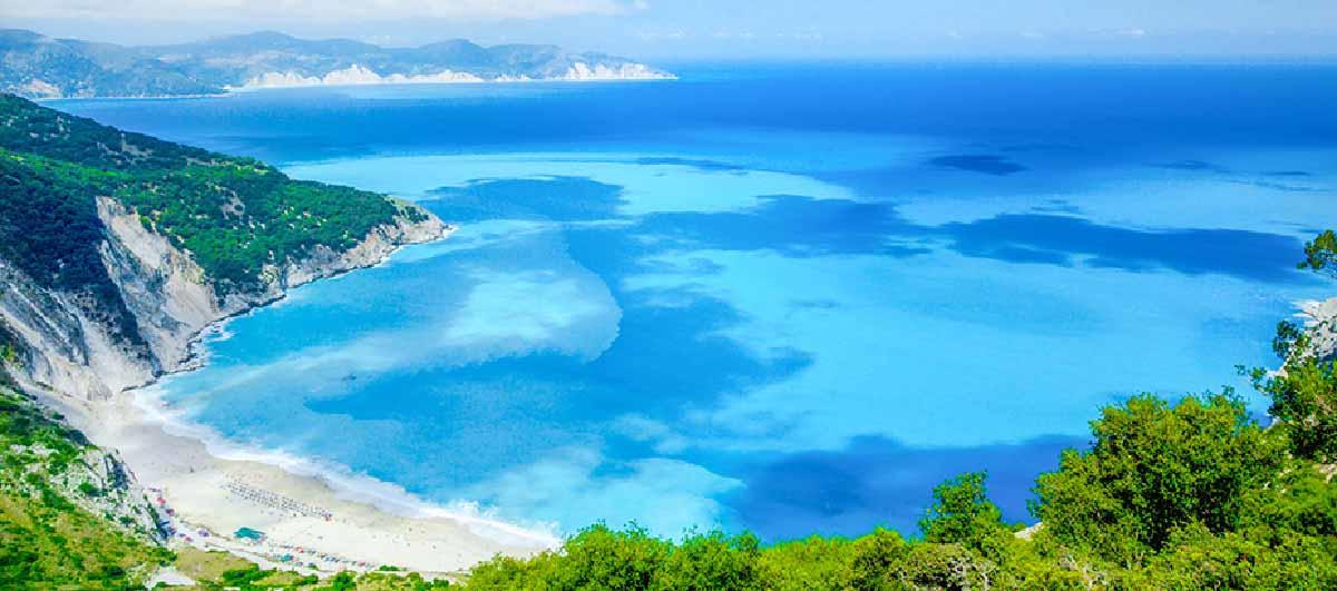 Myrtos Beach in Kefalonia, Greece