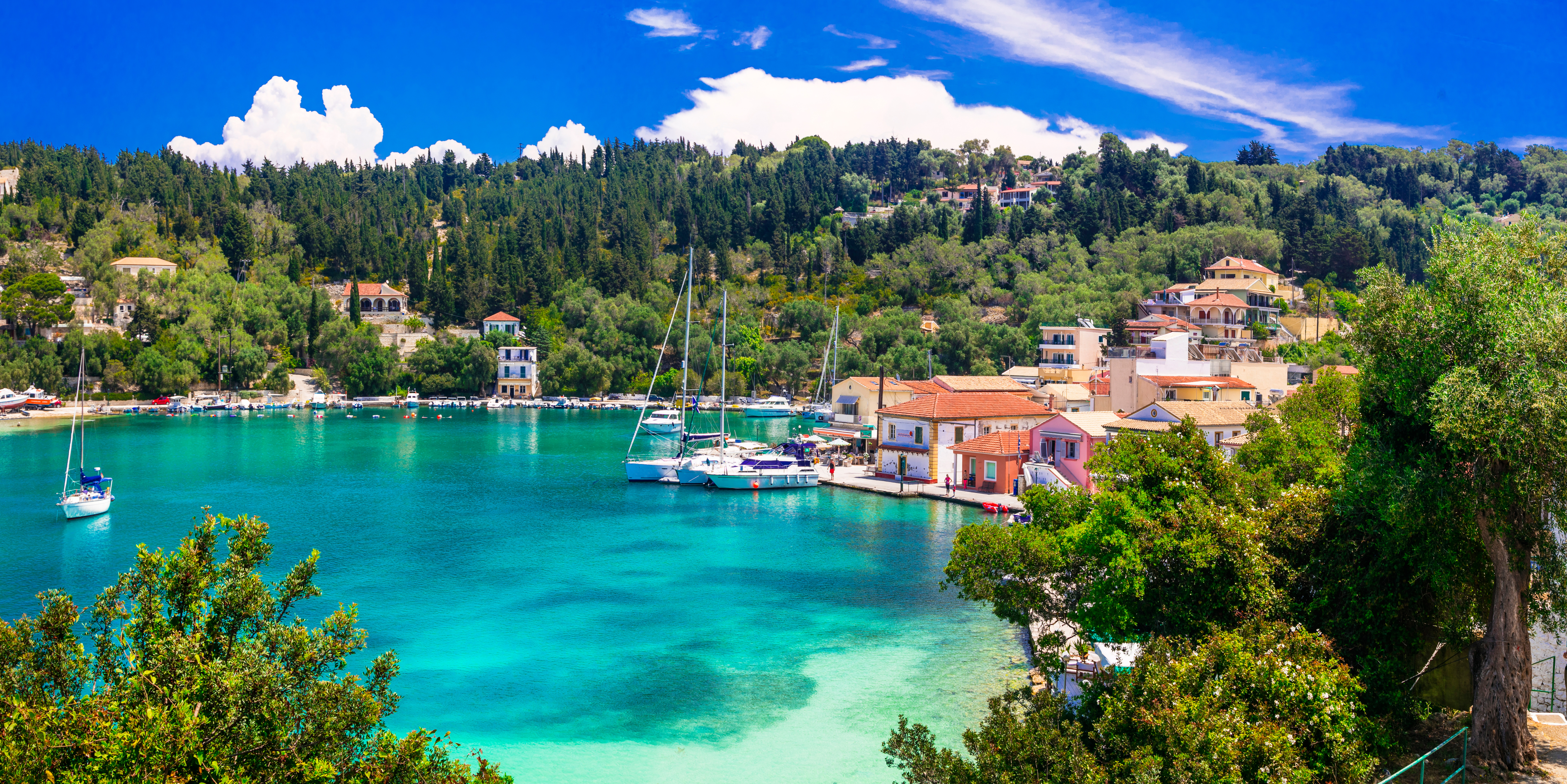 Lakka's scenic harbour in Paxos