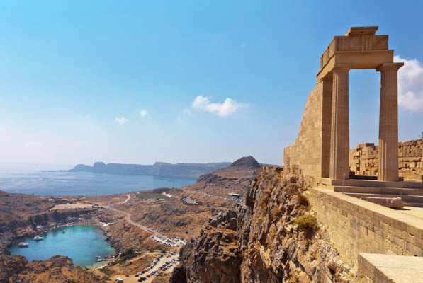 Lindos Acropolis in Rhodes, Greece