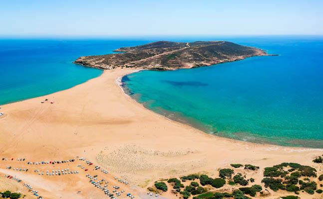 Prasonisi Beach in Rhodes, Greece