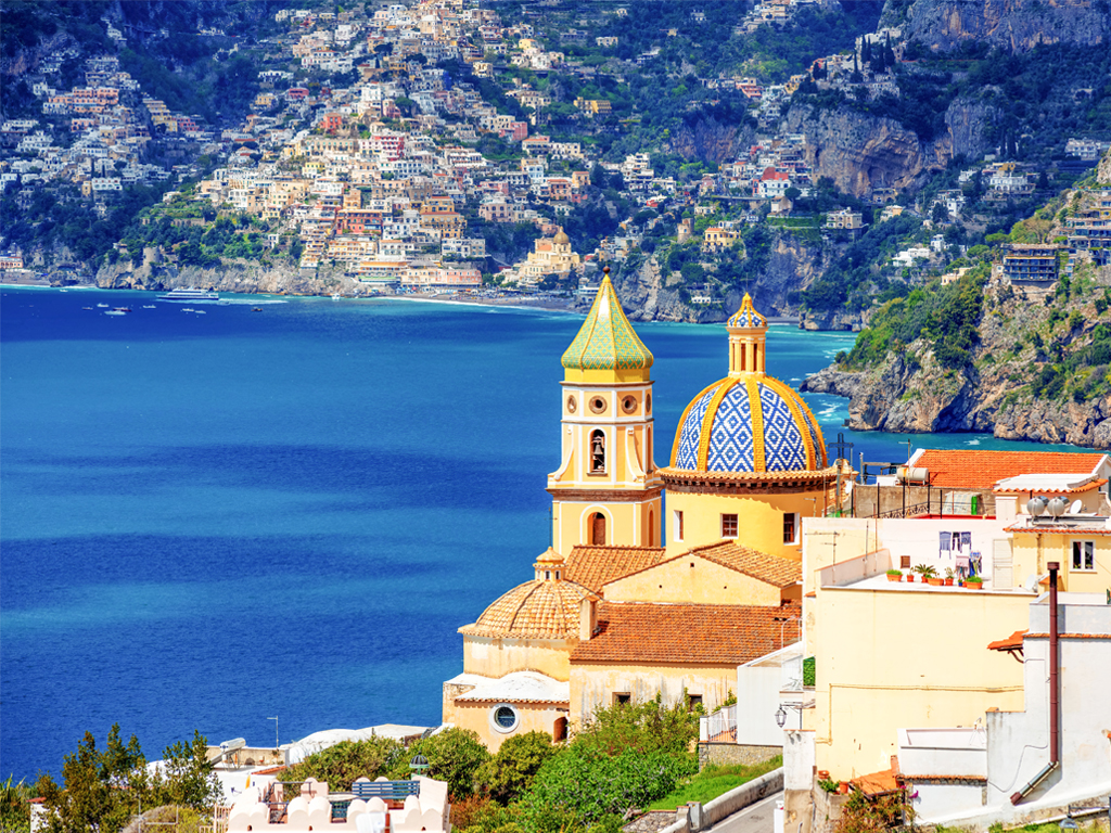Praiano Town in the Amalfi Coast, Italy