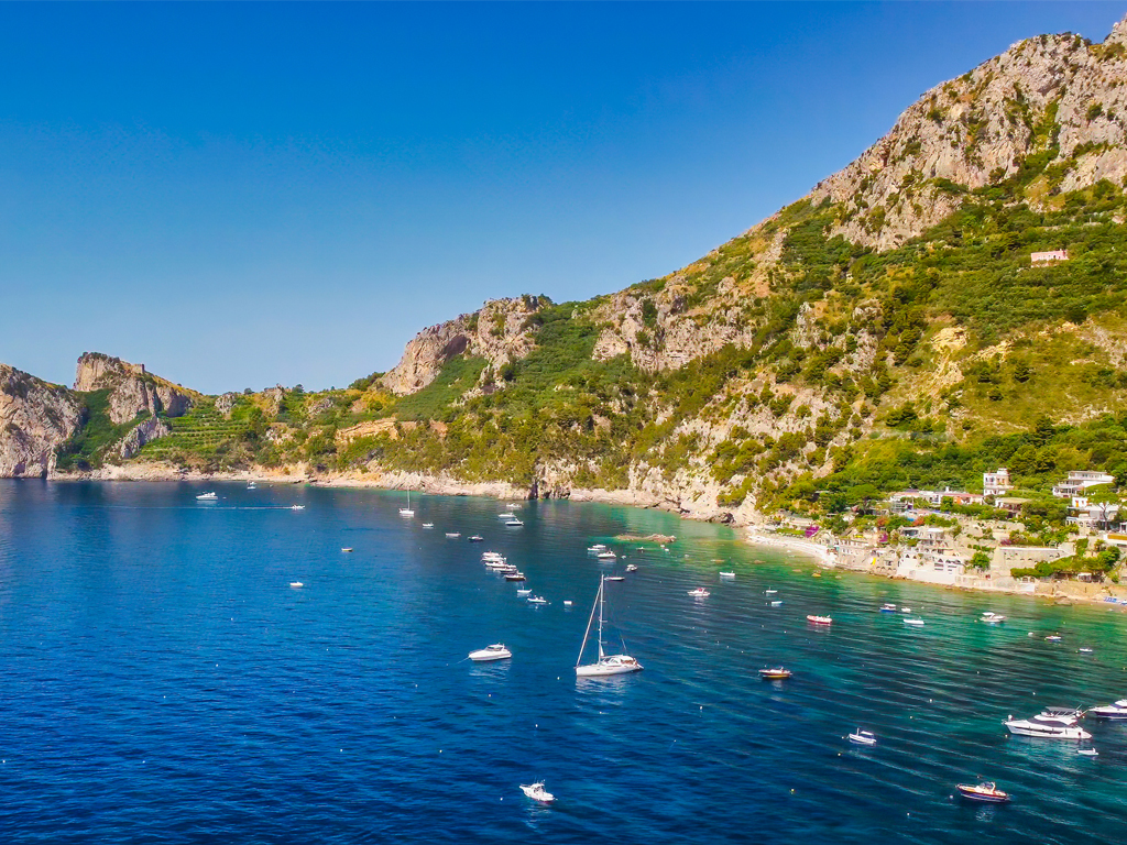 Marina Del Cantone beach in the Amalfi Coast, Italy