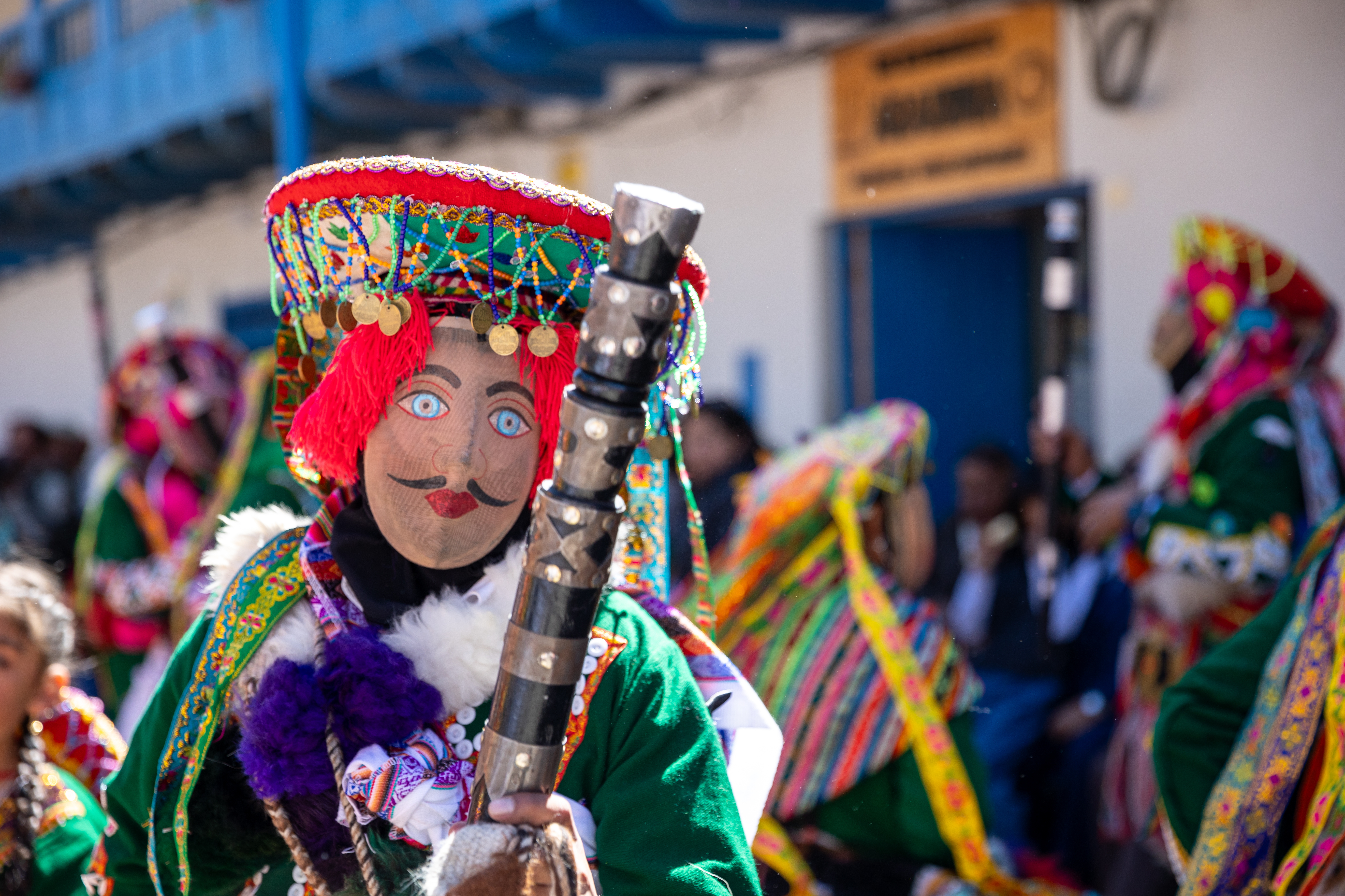 The traditional masks and costumes to celebrate Virgen del Carmen